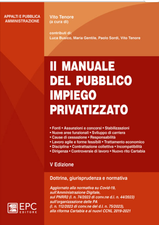 "Il manuale del pubblico impiego privatizzato" sul sito di EPC Editore