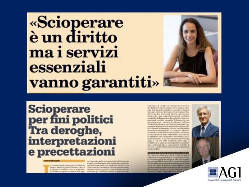 Sciopero politico, limiti e regolamentazione. Il Dubbio del lunedì ospita gli interventi di diversi soci AGI